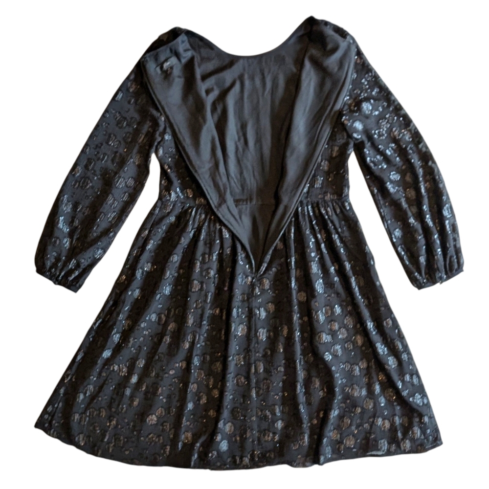 J.Crew Metallic Dot Jacquard Dress | Size 6 | Holiday Party Long Sleeve - Picture 11 of 16